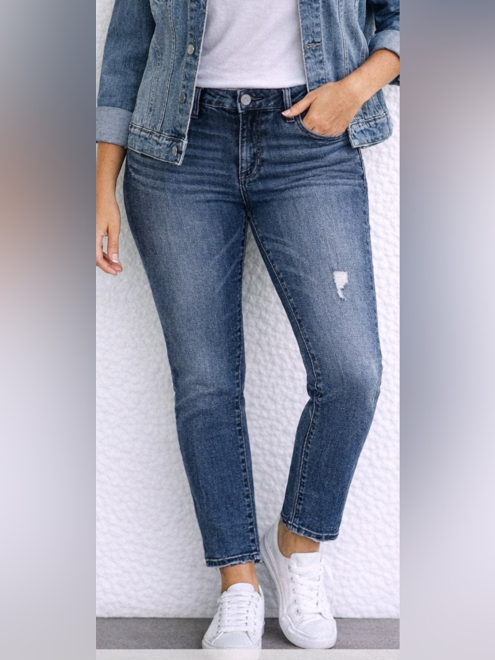 KUT From The Kloth Skinny Jeans Women’s 10 Distressed Blue Stretch